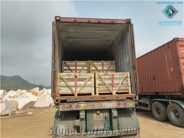 Packing and Loading White Marble Tile from an Son Corp