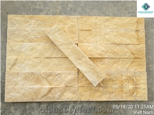 Split-Up Face Yellow Marble Wall Panel