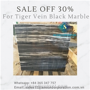 Vietnam Tiger Vein Black Marble for Floor & Wall Cladding