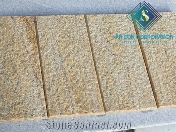 Yellow Bush Hammered Marble Tiles