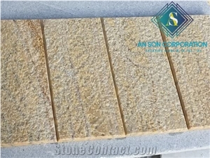 Yellow Bush Hammered Marble Tiles