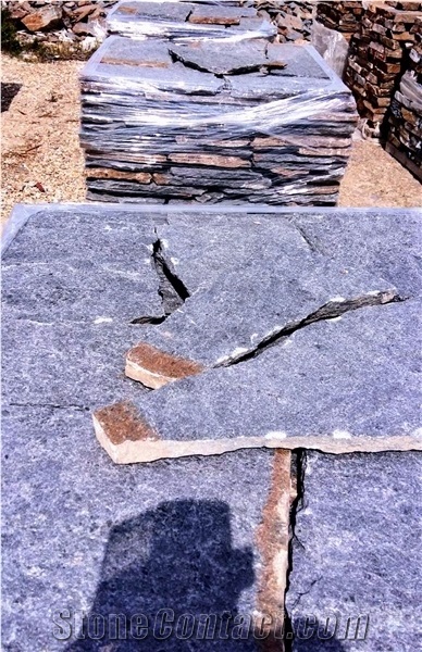 Quartzite Sky Blue Flagstone Slabs from Andalucia Spain