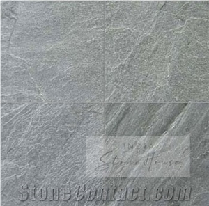 Silver Grey Slate Slabs & Tiles, Indian Silver Grey Tiles