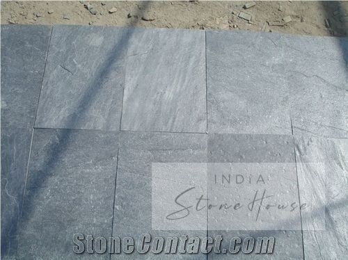 Silver Grey Slate Slabs & Tiles, Indian Silver Grey Tiles