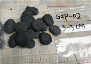 China Washed Polished Black River Pebbles 3-5cm Gxp-02