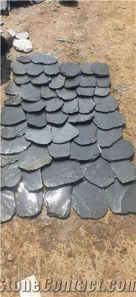 Black Slate Flagstone Floor Tiles
