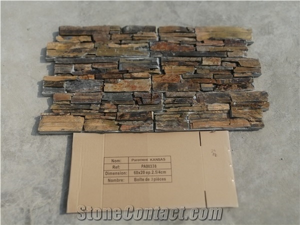 Slate Culture Stone Stack Ledge Feature Wall Stone Veneer