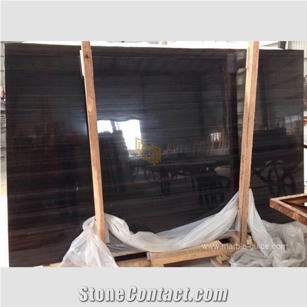 Polished Imperial Black Wood Marble Slabs for Projects