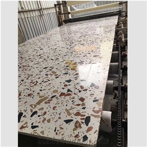 White Terrazzo Slabs and Tiles for Floor/Countertop/Table