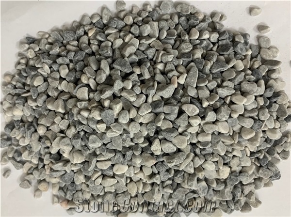 Tiny Tumbled Pebbles -Light Grey Marble Pebble Stone