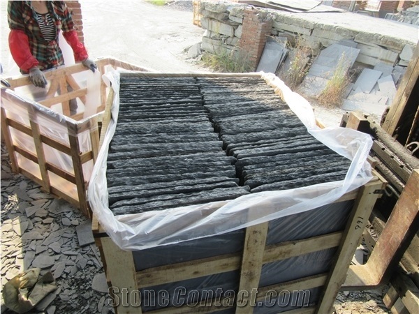 Chinese Natural Split Black Slate Tile Roofing Coverings
