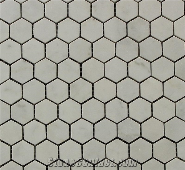 Different Shape Size Carrara Marble Mosaic Subway Tile Paver