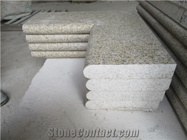 G682 Granite,Chinese Yellow Granite Stair Cast Stone Steps