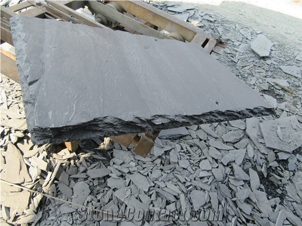 Natural Hubei Grey Split Face Slate Tile Roofing Coating