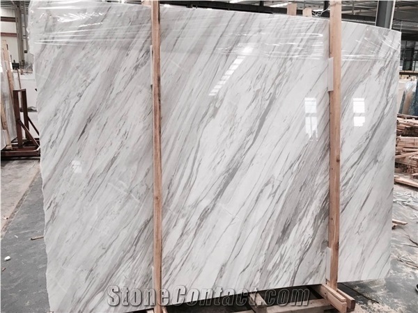 Polished Honed Top Cheap Volakas White Marble Walling Slab