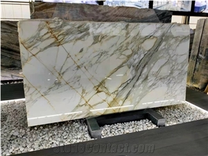 Italy Calacatta Gold Marble Slab Luxrury Material Wall Floor
