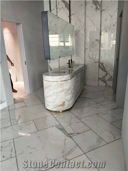 Italy Calacatta Luxury Fish Belly White Slab Wall Tile