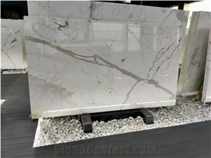 Italy Calacatta White Marble Slab Wall Floor Tiles Bookmatch
