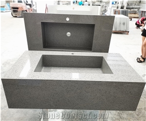 Artificial Quartz Stone Integrated Top With Large Wash Basin