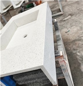 Artificial Quartz Stone Integrated Top With Large Wash Basin