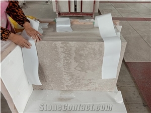 Cheap Polished Wooden White Marble Tile