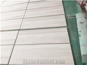 China White Wooden Marble Slabs French Pattern Flooring Tile