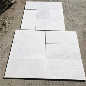 Chinese Flamed Crystal White Natural Quartzite Flooring Tile
