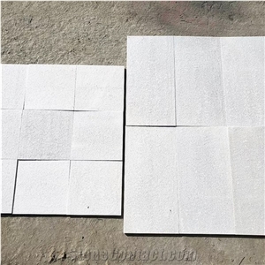 Chinese Flamed Crystal White Natural Quartzite Flooring Tile