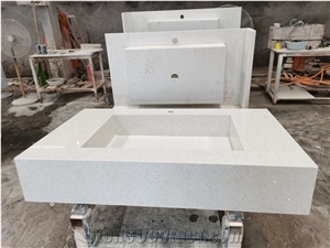 Design Customized Sparkle White Quartz Countertop