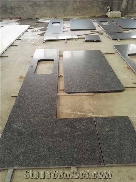 Grey Granite Slab for Shower Wall and Countertop