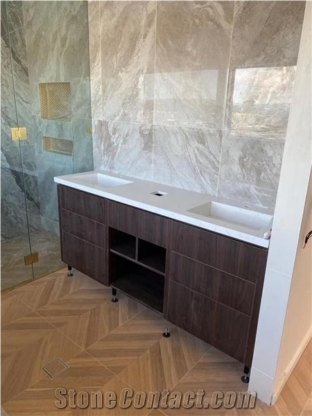High Quality Laminate Bathroom Countertop with Cabinet