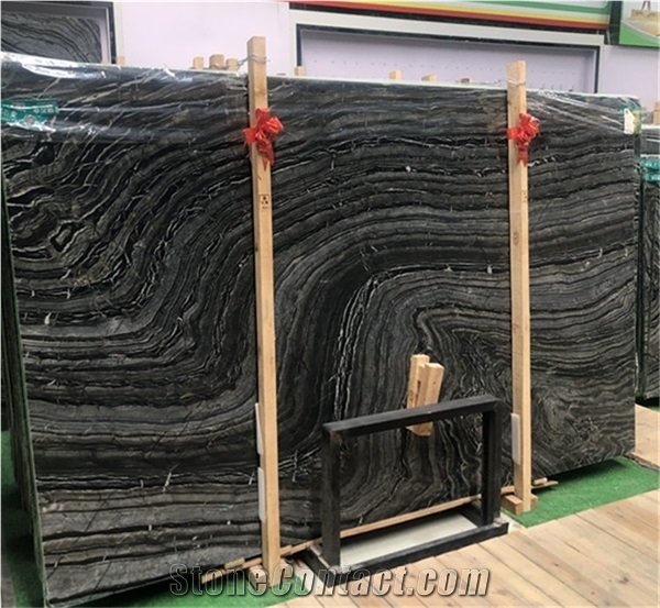 Natural Black Stone with Wooden Vein, Natural Stone