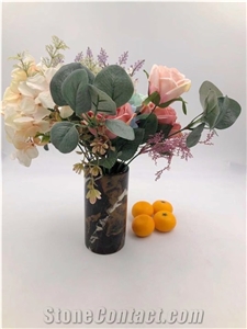 Black Marble Color Flower Vase Modern Home Design