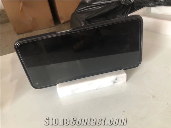 Black White Custom Marble Home Desktop Phone Holder