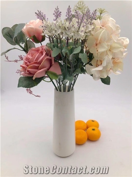 Snow White Onyx Color Flower Vase Modern Design