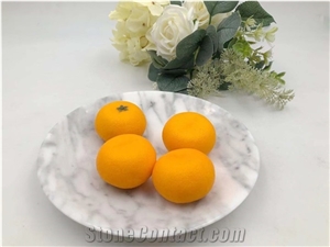 White Color Carrara Marble Fruit Trays Modern Design
