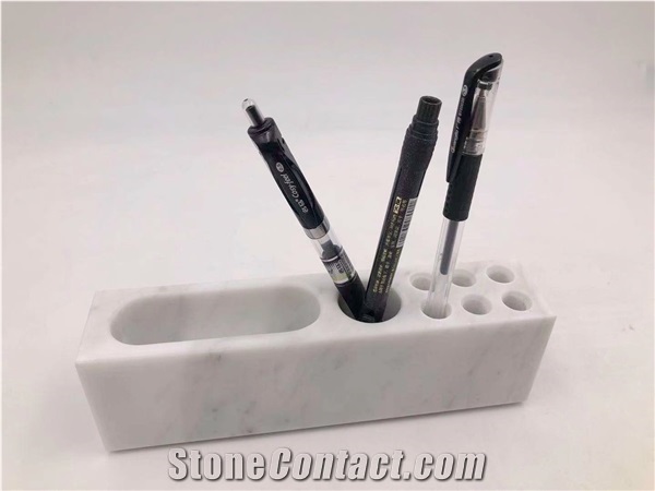 White Marble Stone Mutti-Functional Pen Holders