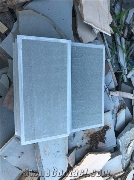 Purple Green Gray Sandstone Tile Paver Slab Customized Size