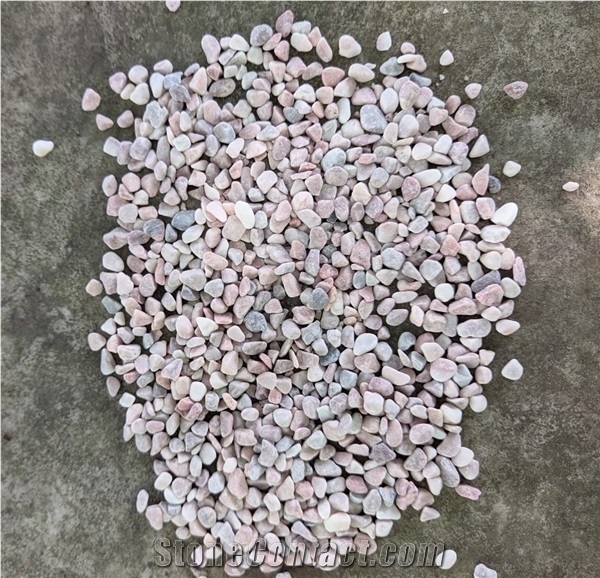 Small Tumbled Black White Pink Gravel Pebble Stone