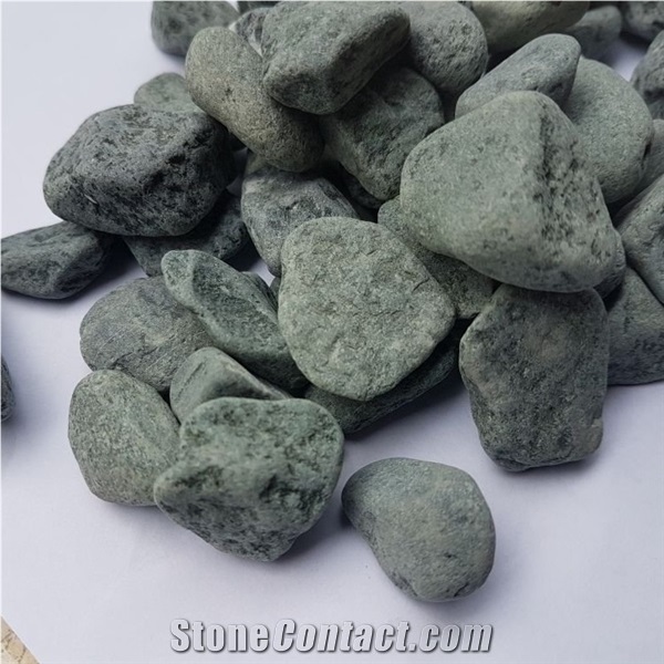 Tumbled Mossy Green Pebble Stone for Decoration