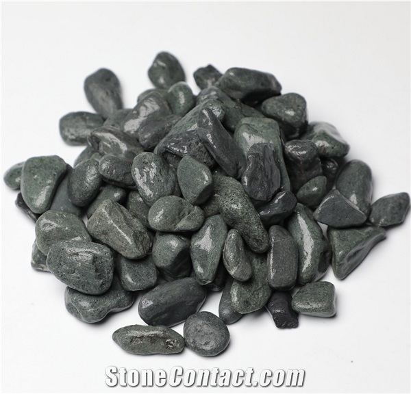 Tumbled Mossy Green Pebble Stone for Decoration
