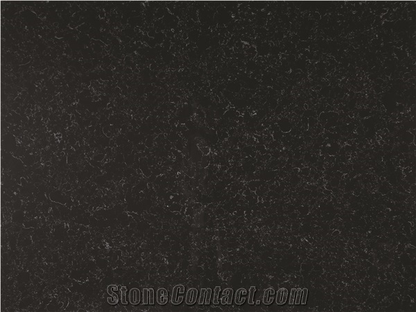 Black Carrara Quartz Stone Kitchen Countertop