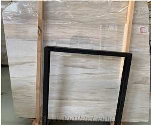 China Crystal White Wood Grain Marble Polished Slabs