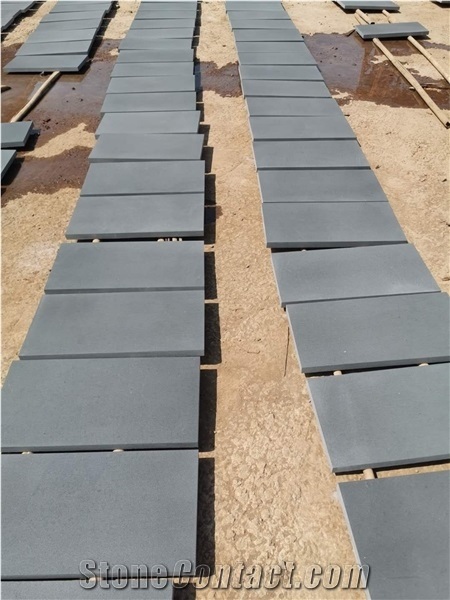Honed Hainan Black Basalt Stone Tiles Flooring Application
