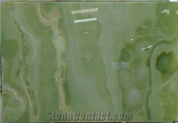 Iran Kerman Light Green Onyx Stone Slab
