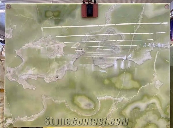 Iran Meadow Light Green Jade Onyx Stone Slab