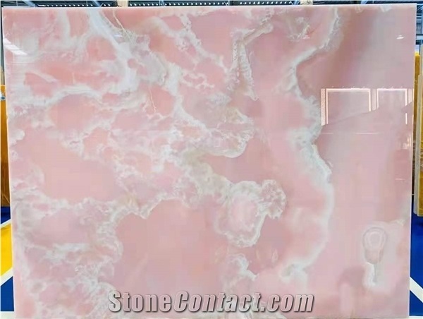 Iran Persian Light Pink Onyx Stone Slab
