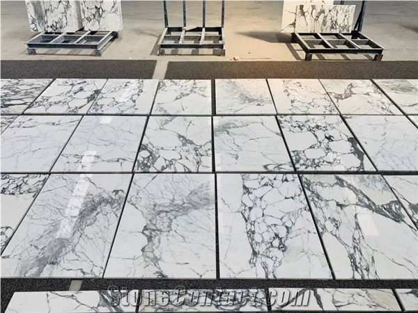 Italy Arabescato Mossa Bianco White Marble Floor Tiles
