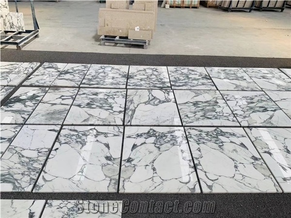 Layout Arabescato Carrara Bianco White Marble Floor Tiles