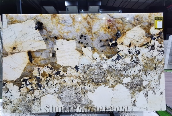 Polished Luxury Brazil Patagonia White Quartzite Slab